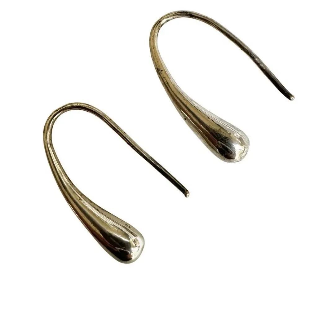 Silver tone Liquid Drop Earrings